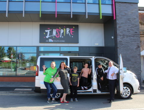 Inspire Youth Zone Minibus donated by Chorley Group